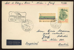 1960. BUDAPEST-BÉCS-GENF Első Repülés, Légi Levél - Used Stamps