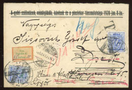 GYÖR 1935. Érdekes, Többszörösen Továbbküldött, Portózott Levél , Dekoratív Darab! - Used Stamps