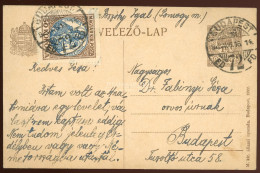 BUDAPEST 1923. Helyi Díjjegyes Levlap 50K Madonna Bérmentesítéssel (hármas Lyuk) - Used Stamps