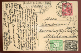 VÁC 1928. Leporellós Képeslap Angliába Küldve , Portózva - Used Stamps