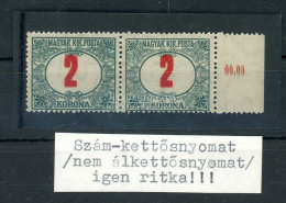 1915. Portó 2K Pár, Szám-kettősnyomat! - Used Stamps