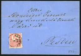 VESZPRÉM 1872. 01.18. (!!) 5Kr Kőnyomat Levélen Pestre Küldve 01.19. érk. Bélyegzéssel. Késői Felhasználás! - Used Stamps