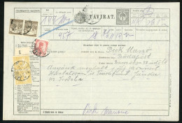 CEGLÉD 1917. 5 Bélyeges Vegyes Bérmentesítéssel Kiegészített Díjjegyes Távirat - Gebraucht