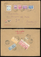 BUDAPEST 1926. Rendkívűl Ritka Korona-Fillér Vegyes Bérmentesítésű Ajánlott Levél Drezdába! ( Egy Barom összefirkálta) - Used Stamps