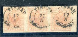 1850. NAGYSZOMBAT / TYRNAU  3Kr Csík , Szép, Baloldali ívszéllel - Used Stamps