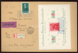 1938 ORBÉK Blokk Ajánlott Levélen Alkalmi Ragjeggyel és Bélyegzéssel - Used Stamps