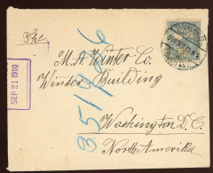 1910. Levél 25f-rel, Zsolna-Galánta Mozgóposta Bélyegzéssel Washingtonba Küldve - Used Stamps