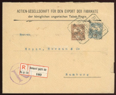 BUDAPEST 1904. Céges, Ajánlott Levél Gyűjtő Bélyegzéssel Hamburgba Küldve - Used Stamps