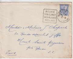 Tunisie Lettre 1936 Pour La France Rouen Oblit. Daguin Bizerte - Briefe U. Dokumente
