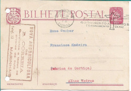 Portugal , 1954 Stationery , Caravela $50 ,  Lisboa Cristo Rei Slogan  Postmark , Nova Arboricultura Marinhais Oil Stamp - Postmark Collection