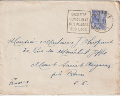 Tunisie Lettre 1936 Pour La France Rouen Oblit. Daguin Bizerte - Lettres & Documents