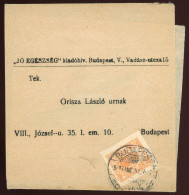 BUDAPEST 1917. Komplett Címszalag Hírlapbélyeggel - Used Stamps