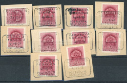 1940. Kárpátalja, Kétnyelvű Postaügynökségi Bélyegzések, Ritka Tétel!! - Used Stamps