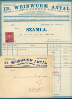 BUDAPEST 1928. Weinwurm Antal Fényképészeti Intézet, Postázott, Céges Számla - Old (before 1900)