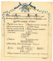 TISZADOB 1921. Herceg Odesalchy Károly és Andrássy Klára Grófnő Eskűvői Fogadtatási ünnepség, Kézzel Festett Program, Ri - Unclassified