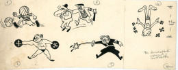 KARIKATURA / SZABAD SZÁJ  1946. Kassowitz Félix, " "..korszakalkotó Reformok A Sportéletben.." Tusrazjz30*11 Cm - Drawings