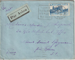 Tunisie Lettre 1937 Pour La France Rouen Oblit. Daguin Bizerte - Storia Postale