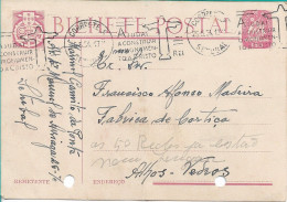 Portugal , 1954 Stationery , Caravela $50 ,  Setubal  Cristo Rei Slogan  Postmark - Postmark Collection