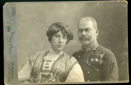 BUDAPEST 1900-10. Uher : Dombrádi Nagy Gyula Csendőrezredes, Cabinet Fotó - Oud (voor 1900)