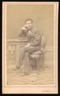 BUDAPEST 1880. Ca. Halász Anna : Férfi, Visit Fotó - Alte (vor 1900)
