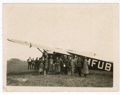 Miticzky László Hagyaték, Térképészeti Intézet Vezetői H-MFUB Focker F.XI Universal Előtt Székesfehérvár 1931, Fotó 12*9 - Guerra, Militares