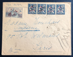 Maroc, Divers Sur Enveloppe Recommandée TAD Casablanca Poste 1924 + Vignette Guynemer - (B3179) - Brieven En Documenten