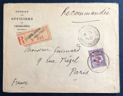 Maroc, Divers Sur Enveloppe Recommandée TAD Trésor Et Postes Aux Armées Casablanca 2.10.1913 - (B3180) - Covers & Documents