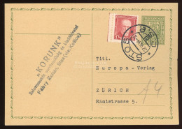 STÓSZ 1934. Fábry Zoltán író, A Korunk Főszerkesztőjének Levlapja Svájcba Küldve - Used Stamps