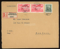 BUDAPEST 1936. Ajánlott Levél Az USA-ba Küldve - Used Stamps