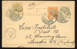 ROZSNYÓ / BARCAROZSNYÓ 1905. Kiegészített Díjjegyes Levlap Londonba Küldve - Used Stamps