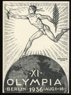 1936. BERLIN Olympia, Régi Képeslap Sign : Márton - Hongarije