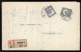 BUDAPEST 1928. Helyi Ajánlott Levél, Céglyukasztásos Bélyegekkel - Used Stamps