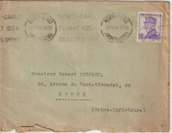 Monaco 1939 Lettre Pour La France Rouen - Briefe U. Dokumente