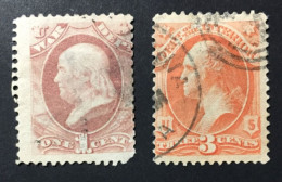 1873 - United States - Official . War - George Washington And Benjamin Franklin - Used - Oficial