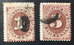 1884 - United States - Postage Due Printing 1c. ,5c.  - Used - Officials