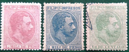 Espagne > Colonies Et Dépendances > Philipines 1886  King Alfonso XII    Edifil N° 67_68_70 - Filippijnen