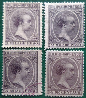 Espagne > Colonies Et Dépendances > Philipines 1890  King Alfonso XIII    Edifil N° 76 à 79 - Filipinas