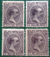 Espagne > Colonies Et Dépendances > Philipines 1886  King Alfonso XIII    Edifil N° 76 à 79 - Filipinas