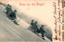 Carte 1900 Gruss Aus Den Bergen (luge Ou Schlitteur ?) - Berg