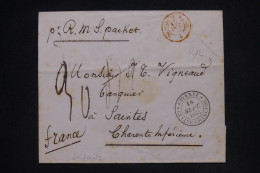 GUYANE - Enveloppe Cachetée,  De Cayenne Pour La France En 1853 - L 147869 - Storia Postale