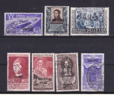 1953 Italia Italy Trieste A 7 Serie USATE: Antonello, Corelli, Bassi, S.Chiara, 1000 Miglia, Belfiore, Merito Al....USED - Oblitérés