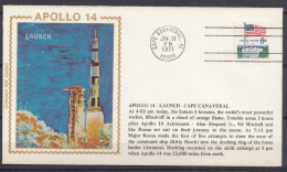 ⁕ USA 1971 ⁕ APOLLO 14 Launch, Cape Canaveral ⁕ Nice Cover 6c. - 1971-1980