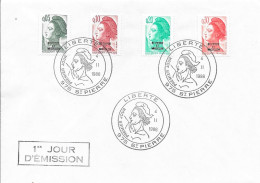 1er JOUR D'ÉMISSION - 4-II-1986 LIBERTÉ - 975 St PIERRE - Covers & Documents