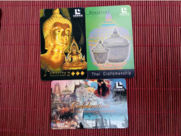 3 Phonecards Thailand Used Rare - Thaïland