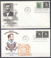 Action !! SALE !! 50 % OFF !! ⁕ USA 1966  Abraham Lincoln  2v FDC Covers, Springfield - 1961-1970