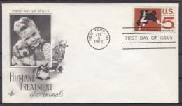 ⁕ USA 1966 ⁕ 100th. Humane Treatment Of Animals 5c. ⁕ FDC Cover, New York - 1961-1970