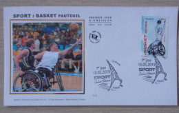 2019 FDC  Enveloppe Premier Jour Soie Sport Couleur Passion Basket En Fauteuil 18/05 - 2010-2019