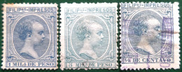 Espagne > Colonies Et Dépendances > Philipines 1896  King Alfonso XIII   Edifil N° 117_119_120 - Philippines