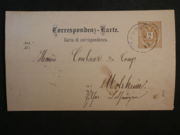 DD8  ALLEMAGNE    BELLE  CARTE  1873   A  MOLHSEIM FRANCE +++AFF.  INTERESSANT+++ - Brieven En Documenten