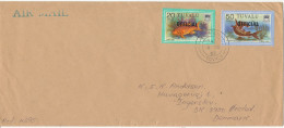 Tuvalu Cover Overprinted OFFICIAL Sent Air Mail To Denmark 6-9-1982 Topic Stamps FISH - Tuvalu